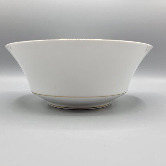 Vintage Sango China Chateau 3627 Rimmed Serving Bowl Gold Green Scrolls 9" Japan - Picture 3 of 8